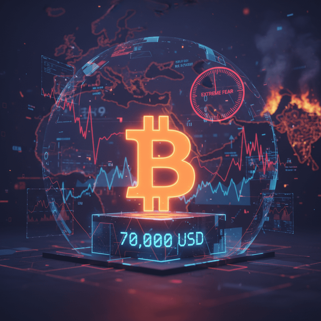 중동發 전쟁 불씨 속 비트코인 7만 달러 사수, 그러나 시장은 여전히 '극도의 공포'에 갇혀 있다!