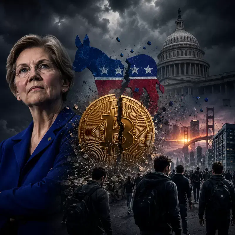 Silicon Valley Titan "Don't Shake Hands with Warren"...Targets US Democratic Party's Anti-Crypto Stance